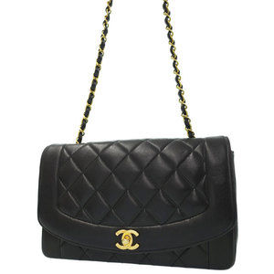 Chanel Lambskin Diana Chain Shoulder Bag Black